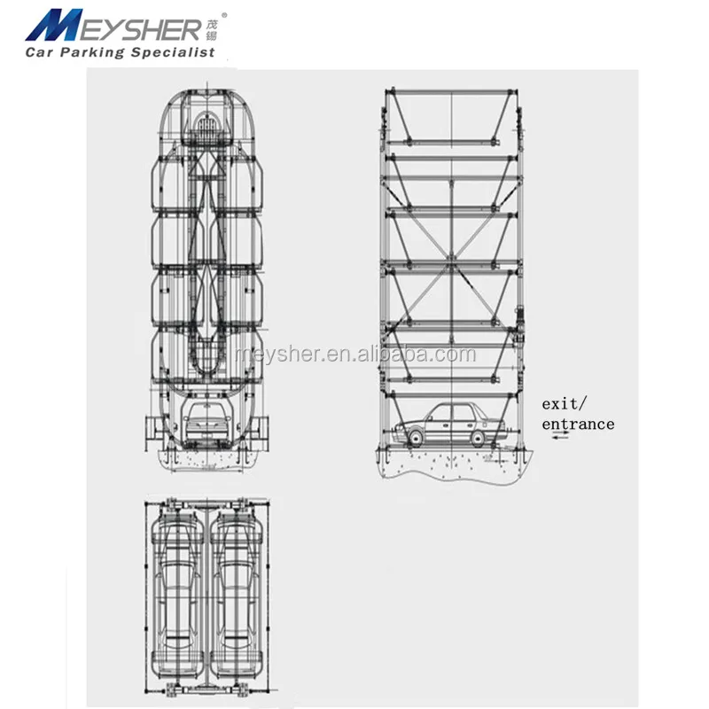 PLC control vertical rotary car parking system automated parking equipment smart parking lift with CE certification