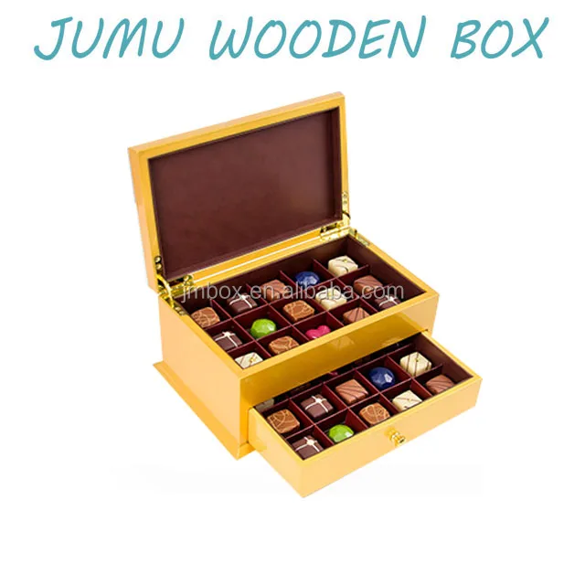one darwer gold wooden chocolate box dubai