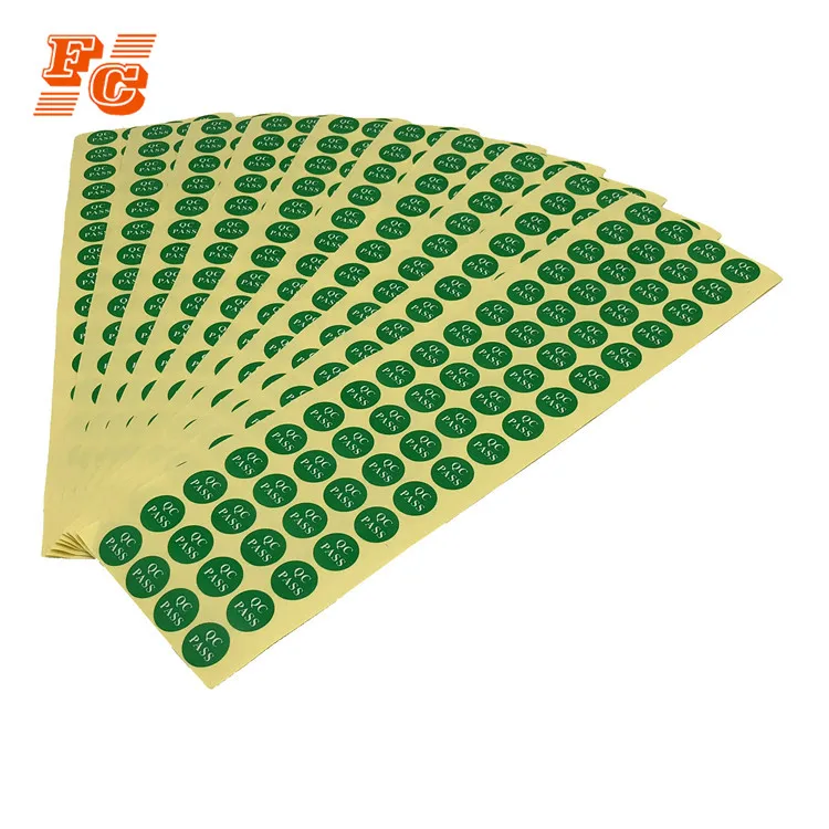 Custom design QC PASS quality control label sticker