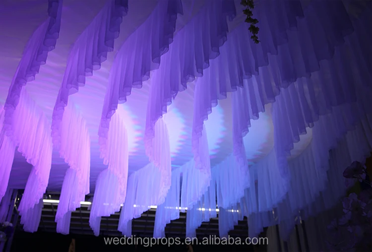 New Design S-shaped Ceiling Drapery Fabric Wedding Ceiling Drapes For Weddings Stage Backdrop