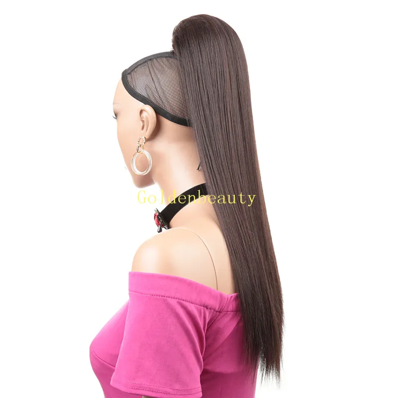 Накладные синтетические волосы на шнурке, 24 дюйма, прямая накладка Yaki, женские шиньоны