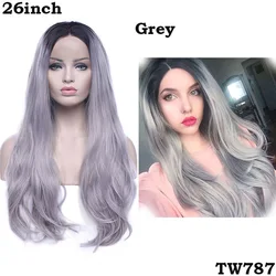 Snoilite Высококачественные 24 '26' светлые красные коричневые Омбре цветные прямые кудрявые Длинные Синтетические волосы кружевные передние парики