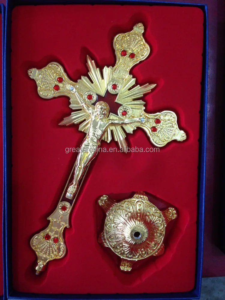 Best Selling Standing Crucifix With Gift Box,gold Religious Standing Crucifix