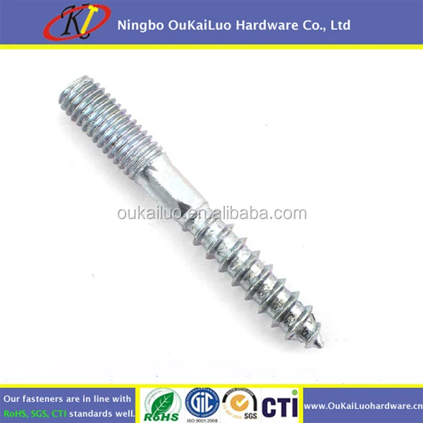 Zinc plated double sided screw bolts