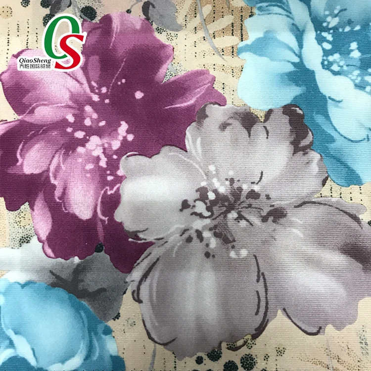 Warp knitted plush printed fabric