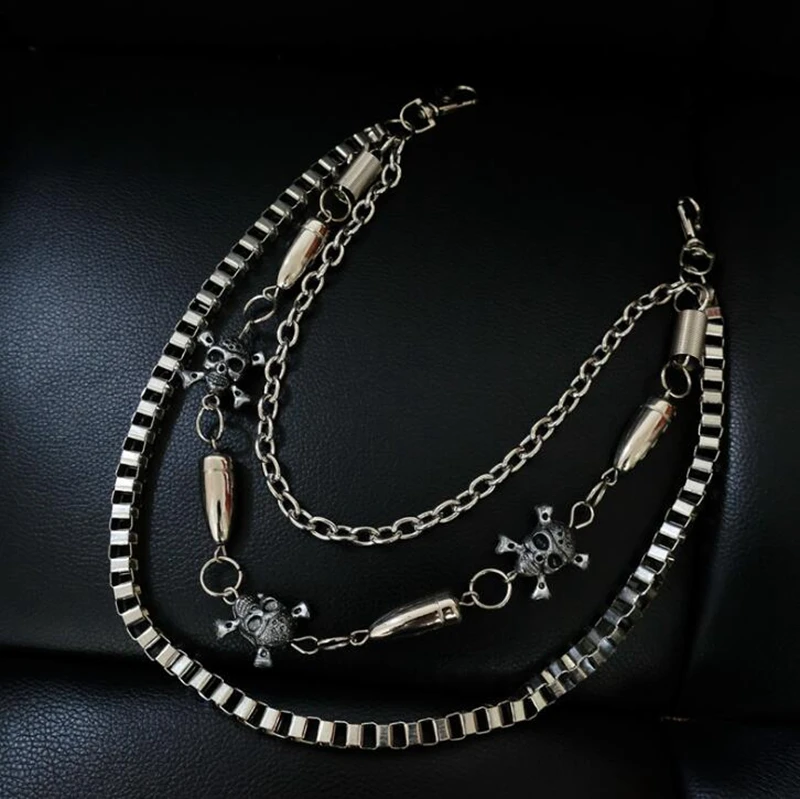 Модная серебристая металлическая цепь для брюк Dreamtop DTF331 унисекс, для девочек и мальчиков, в стиле панк, хип-хоп