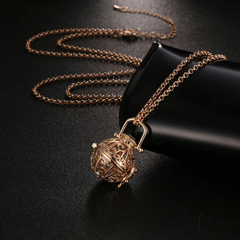 New designs copper essential oil locket aromatherapy diffuser necklace with lava stone beads