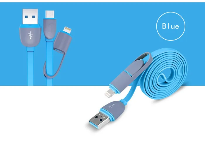 Мода 2 в 1 micro usb кабель для android сотовый телефон