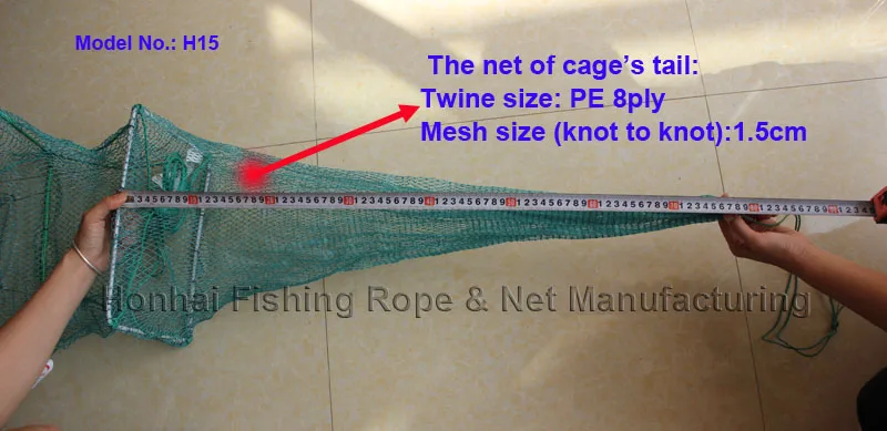 High quality long train fishing trap with length 9.5m 29 sections