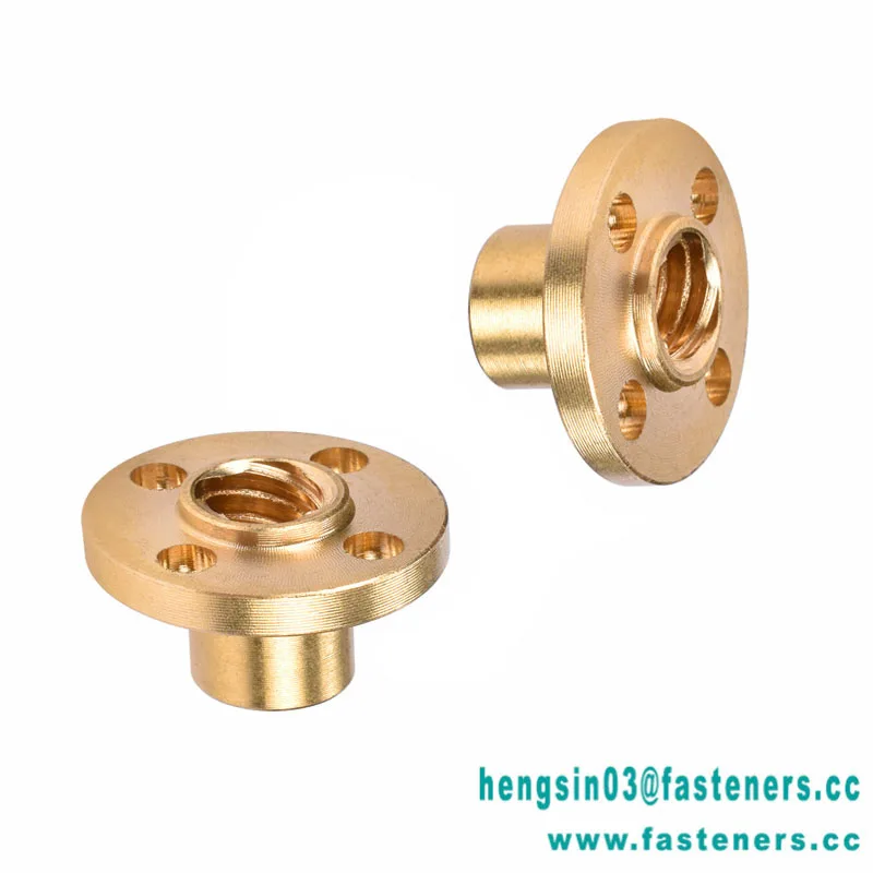 T8 Lead 8mm Pitch 2mm Brass Nut Copper Trapezoidal Screw Nut for T8 Screw