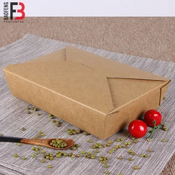 customized logo take away kraft paper or white card food box with certification contain for rice noodle snack and so on