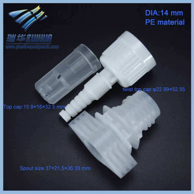 Wholesale 14mm pharmaceutical plastic screw caps for pouches