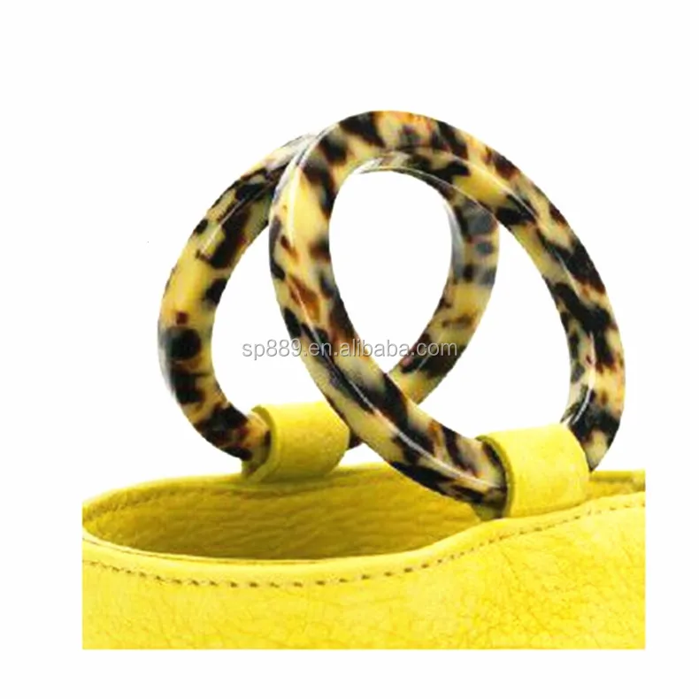 High Qaulity round acetate handle plastic clutch handles vintage celluloid bag handle