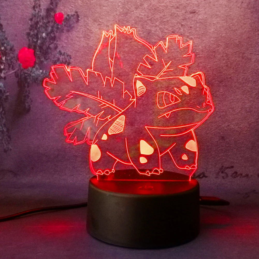 Funny 3D illusion Touch Lamp Hot Pokemon Go Action Figure LED Atmosphere Illusion Night Light Pikachu Bedroom Kid Gift Creative