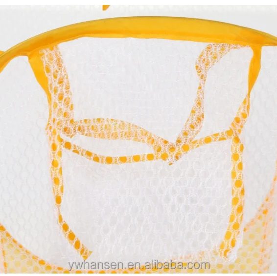HS- Foldable Pop Up Mesh Washing Laundry Basket Hamper Bag Bin Tidy Clothes Storage
