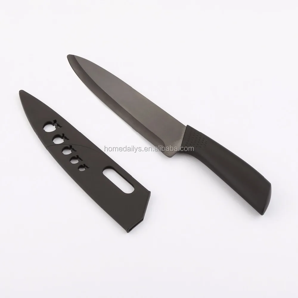8 inch Black Zirconium Blade Black Ergonomic Handle Matte  Ceramic chef Knife Healthy Kitchen Cutlery with Sheath box