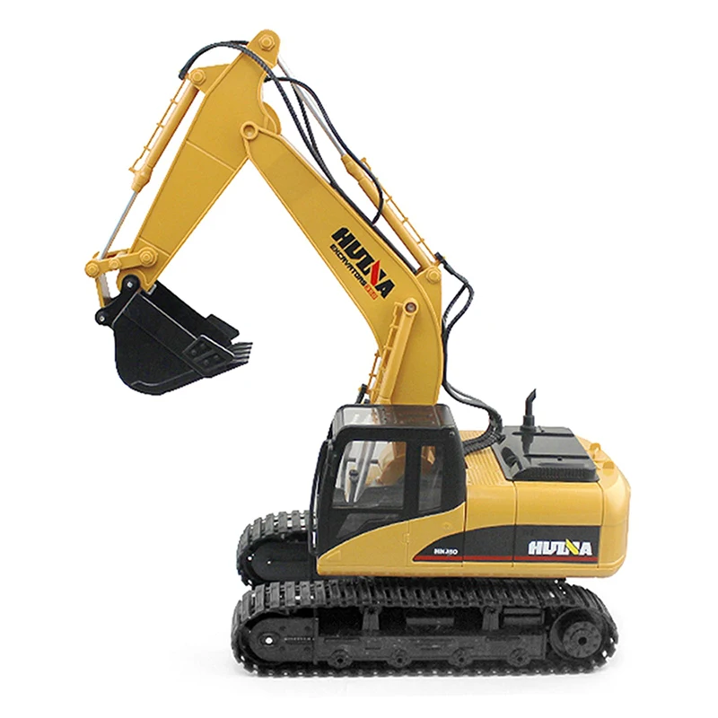 Top selling 2.4G 15ch 1:14scale Rc Excavator alloy car HuiNa1550 metal mechanical digger truck