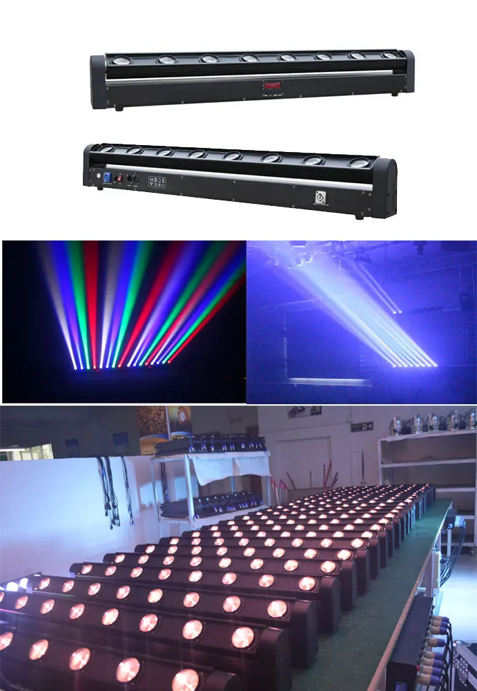 Moving head bar 8pcs 10W beam moving head light sweeper led hanging bar wall washer dj lights