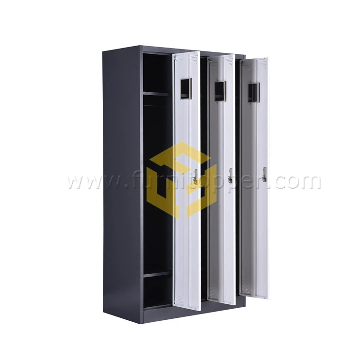 Commercial Steel Home Office Furniture 3 Door Steel Almirah Bedroom Metal Clothes Locker
