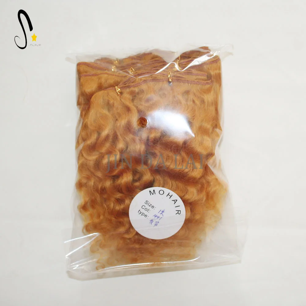 100% Angora Wool Hair Doll Wig Deep Wavy Mohair Hair Mohair Weft Doll