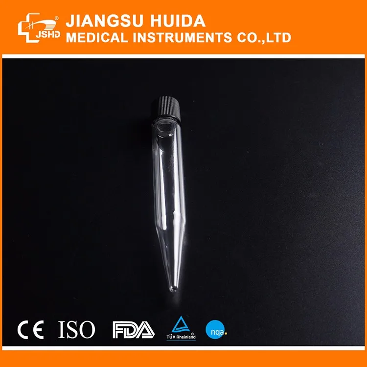 Использования в лаборатории Боросиликатного стекла 3.3 конические пробирки с окончания