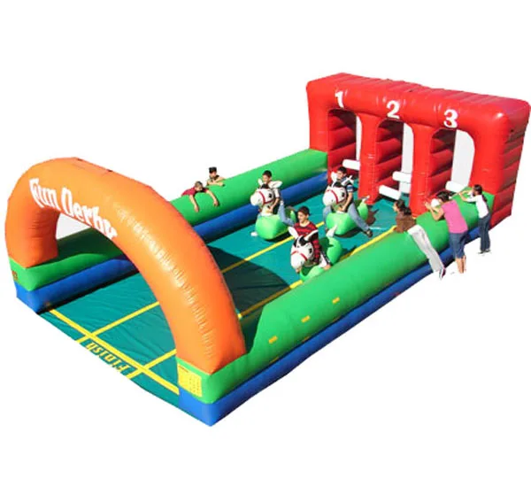 Fun Inflatable derby horse racing game inflatable Pony Hop racing inflatable horse riding for kids and adults