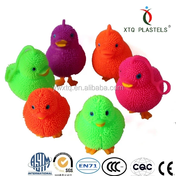 Classic Little Chicken and Duck Flashing Puffer Ball Funny Animal Puffer Toy