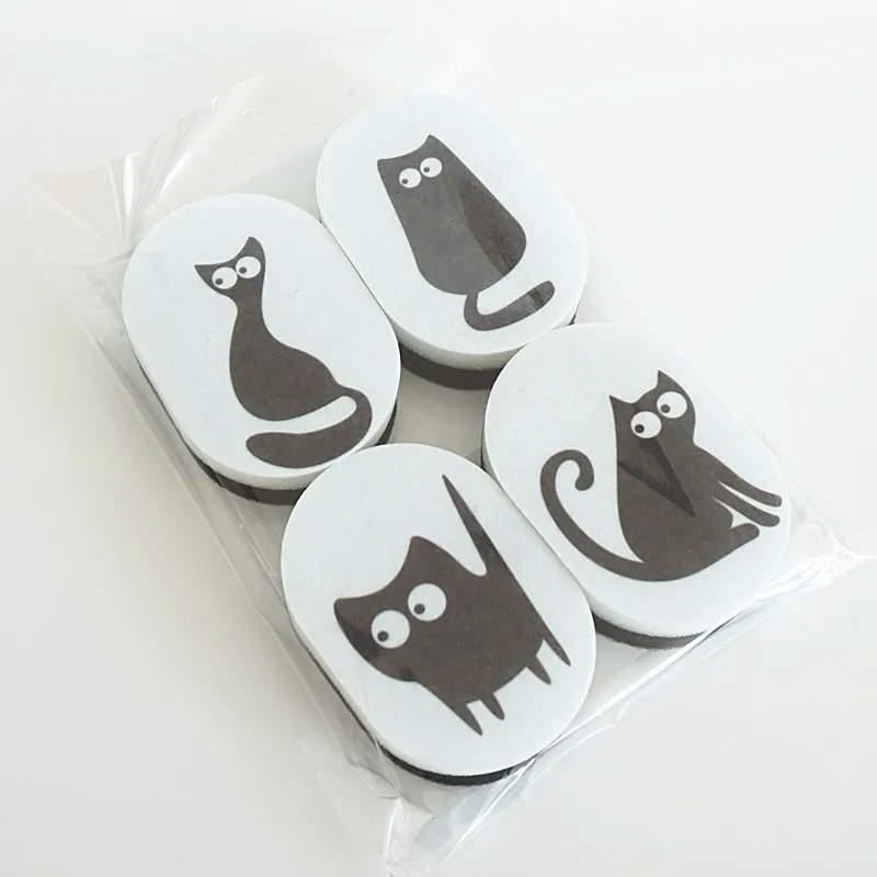 Multipurpose non-scratch cat print kitchen cleaning nonwoven scrub sponge pad