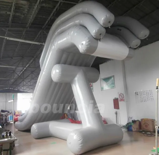 Giant Inflatable Water Slide 1 Piece Grey Sports Park Water Slide for Yacht ,yacht Slide 0.9mm PVC Tarpaulin Bouncia CN;GUA WS24