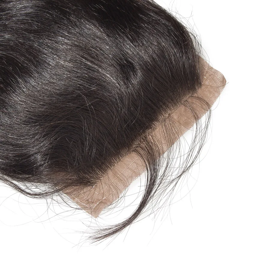 Pre Plucked Natural Hair Line Silk base lace closure 4x4 Body wave Bleach knots silk lace closure