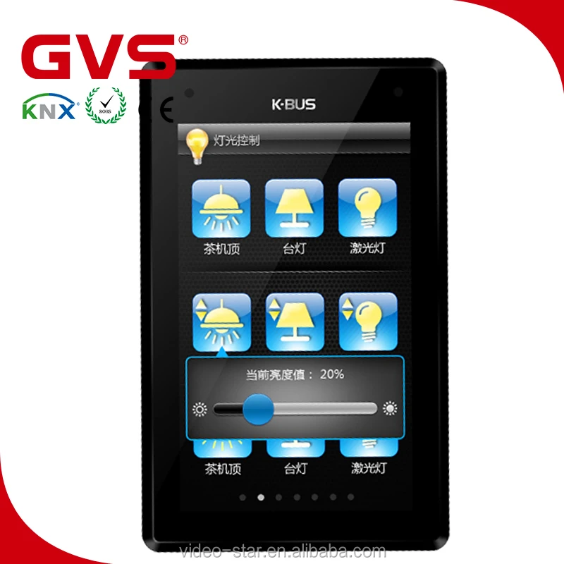 2017 Wholesale Price GVS KNX/EIB K-bus Switch Smart Home Building Automation 5 Inch Touch Panel Black/White/Grey/Silver/Gold
