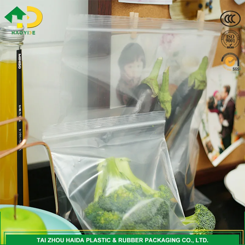 Cheap Price Custom Size Fruit Packaging Double Ziplock Bags