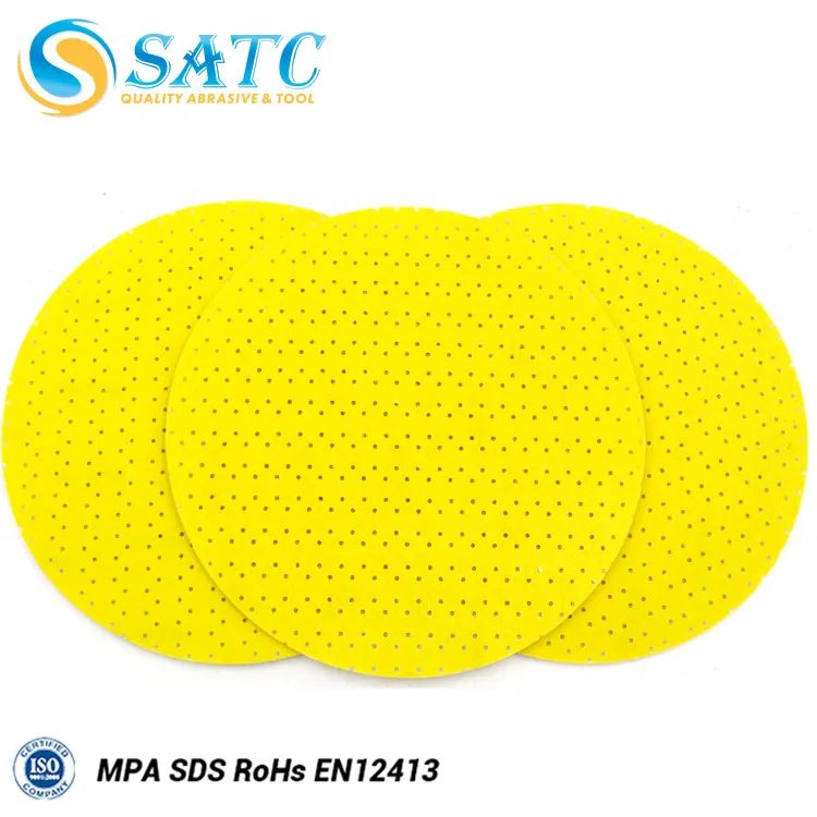 Yellow Abrasive 225mm Drywall Sanding Disc Sanding Paper Aluminum Oxide Drywall Sanding, Paint Removal 100PCS/CTN 25g/piece Free