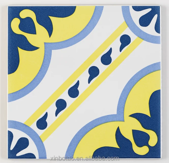 Aqua blue floor ceramic moroccan cement tile 200x200mm