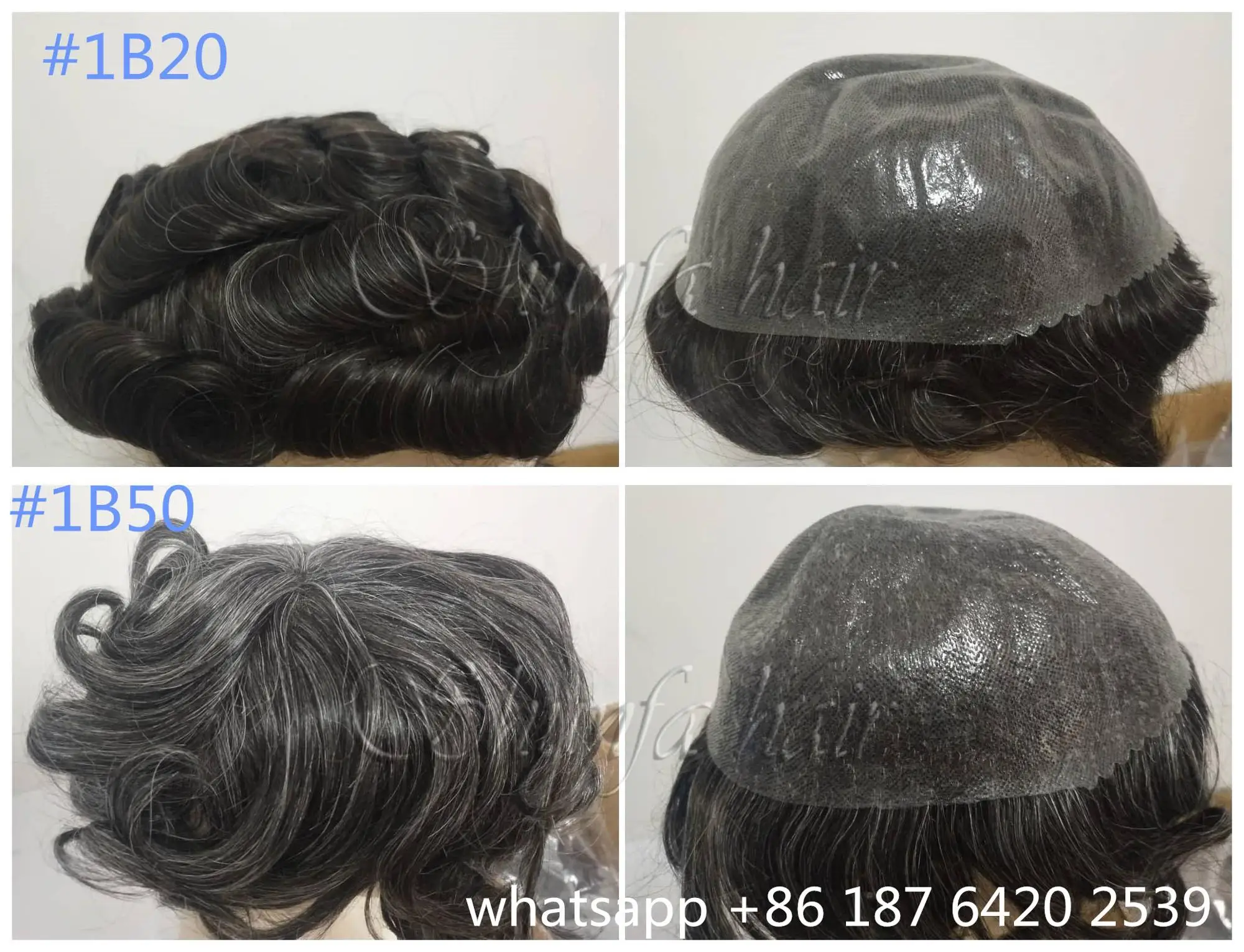 
natural looking ultra thin skin V-loop human hair prosthesis for men 