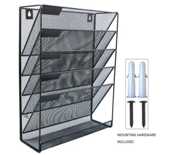 Металлическая настенная Папка-органайзер для файлов с 5 ярусами