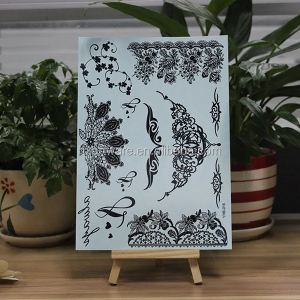 
black henna tattoo ink sticker 