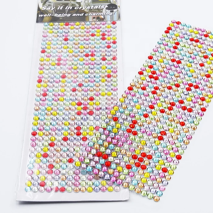 
Mirror foiled back resin acrylic crystal sticker, self adhesive peel and stick on crystal jewel sticker 