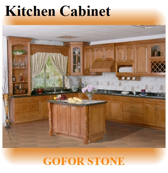 Brown color modern design modular solid wood kitchen cabinet direct from china