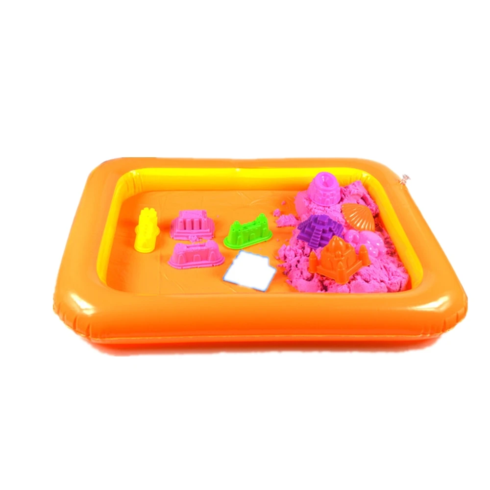 Kids Indoor Playing Plastic Mobile Table Sand Clay Color Mud Toys Inflatable Sand Pool Floating Tray