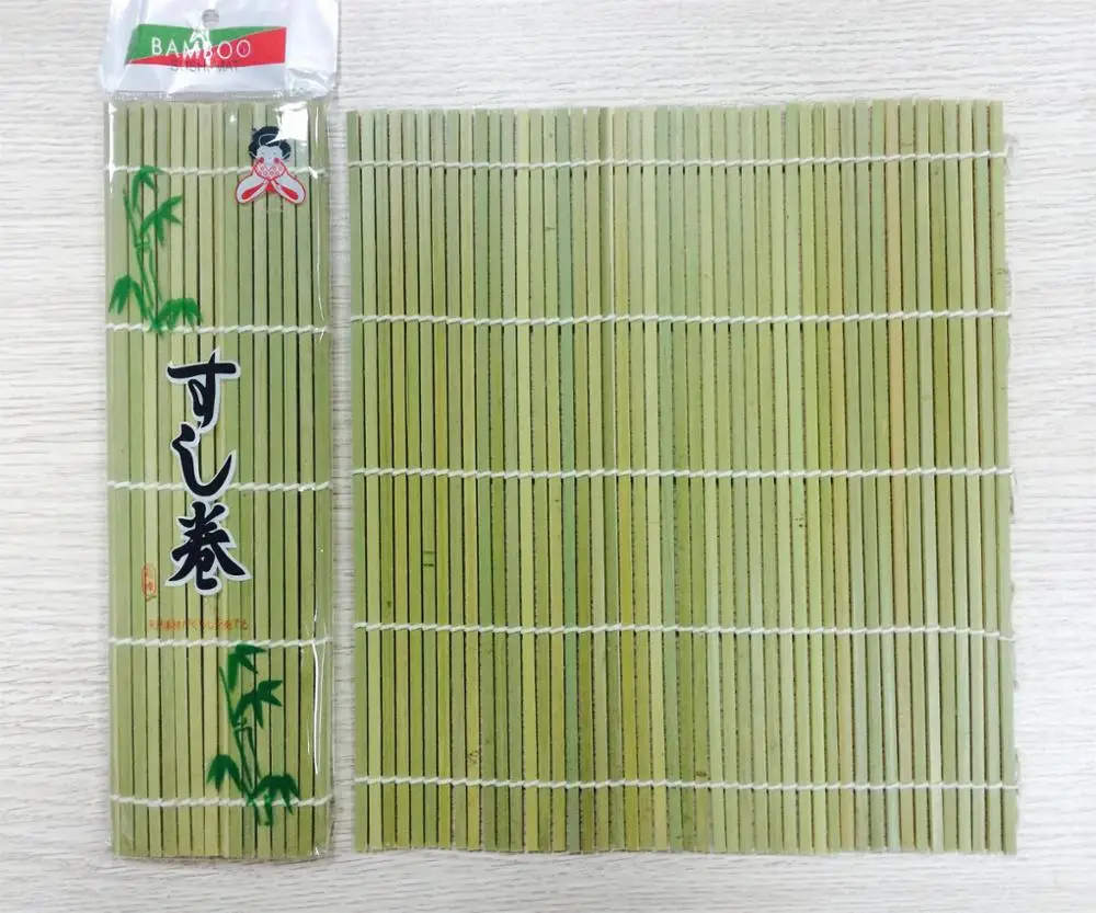 Japanese green white Sushi making Bamboo Mat roll 24cm