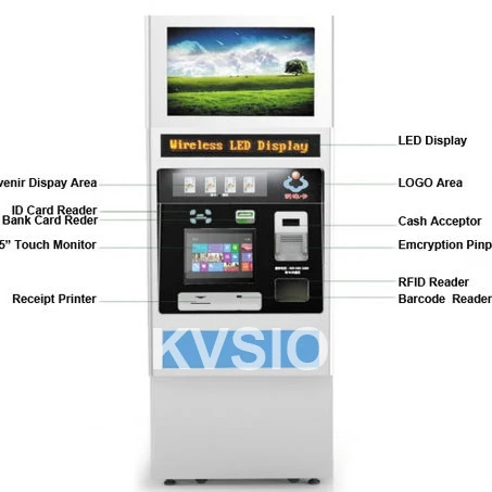 Self Service Cash Payment Ticket Vending Machine with Banknote Acceptor and Dispenser for Bus Metro Train Station
