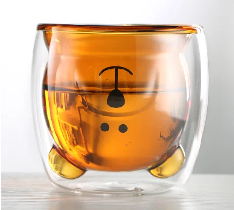 
free sample drinking glass Clear double wall glass cup 