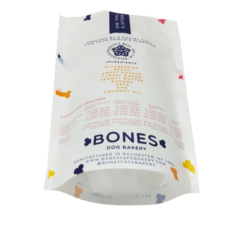 Top quality amazing price sealing plastic snack food dog pet food zip lock packaging bag with window