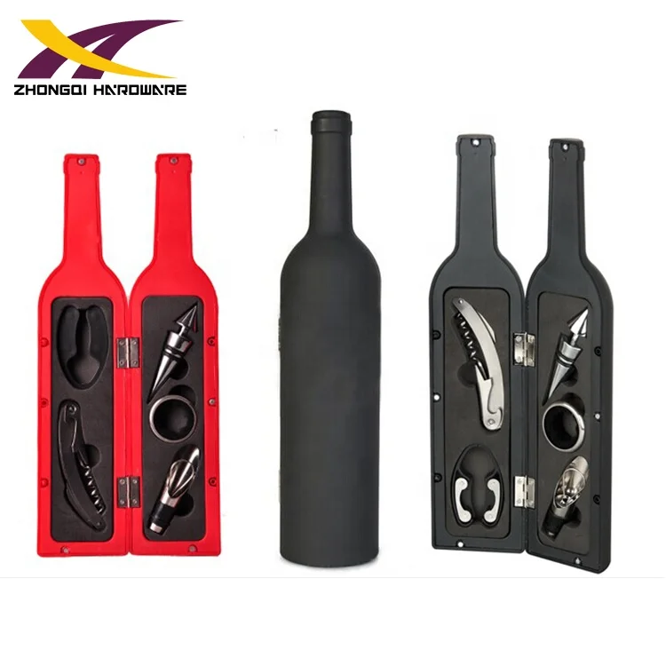 Dependable quality 5pcs ABS bottle shape case corkscrew wine gift set