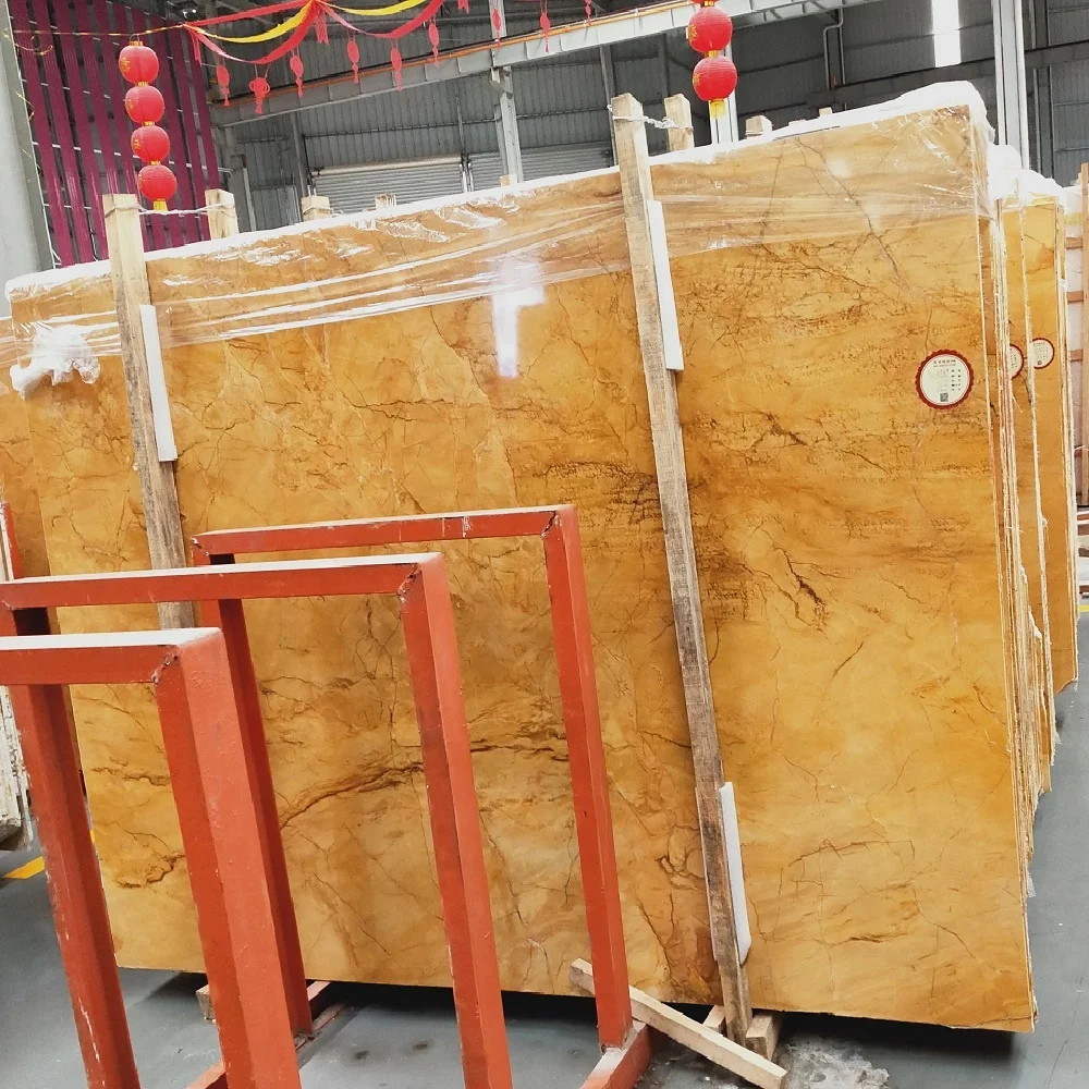 Imperial gold golden marble king empire palace very yellow stone polish slabs price for wall floor flooring