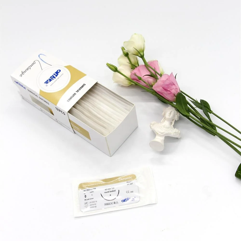 
CE approved brown degraded Catgut surgical suture thread with needles 