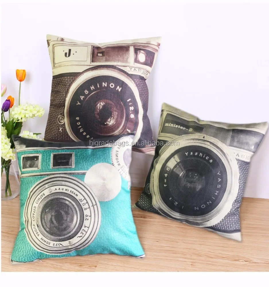 Vintage Camera Cushion 45*45cm/17.7*17.7' Wholesale Home Decor pillow
