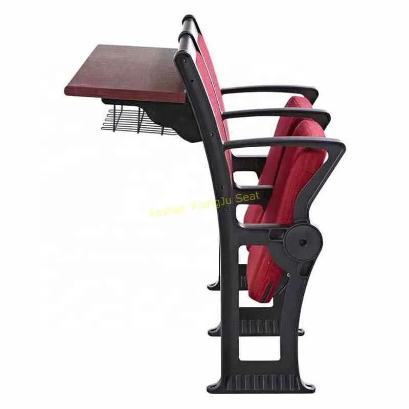 XJ-K12C Lecture Hall Comfortable Fabric Fold Up Seat with Fixed Writing Desk