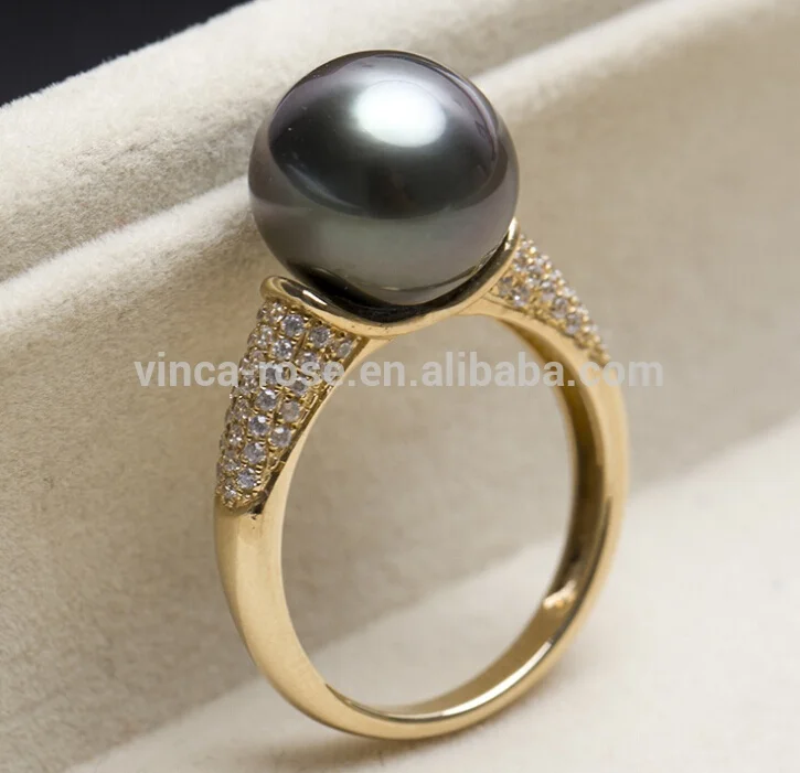 black pearl ring 14k gold jewelry wholesale